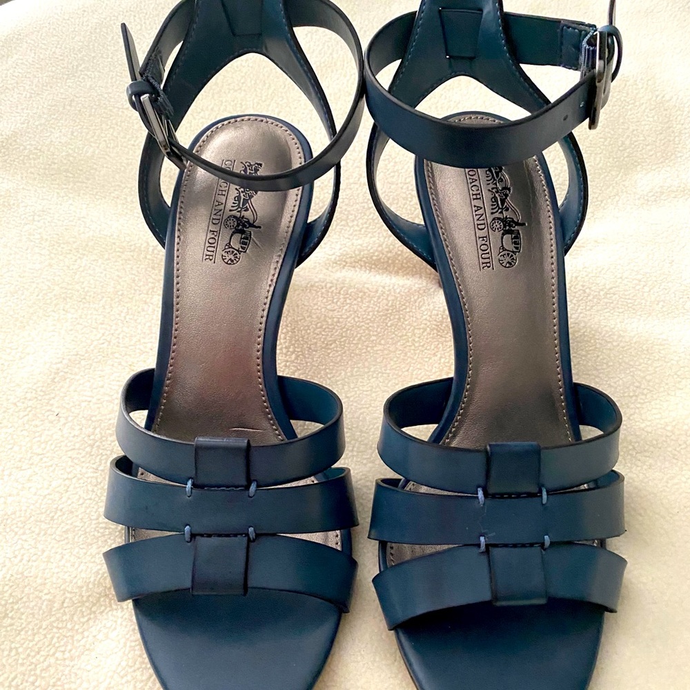 Coach and Four Blue Ankle Strap Size 5 1/2 - Picture 2 of 8